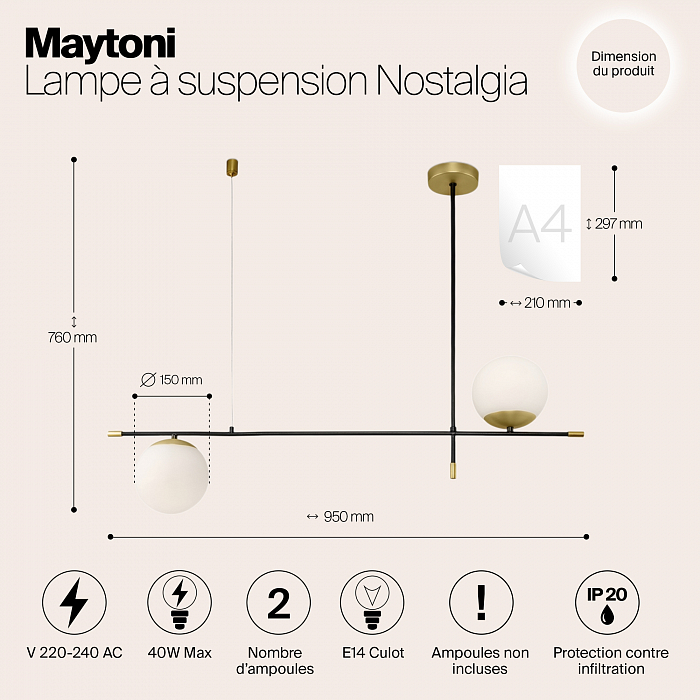 Светильник Maytoni MOD048PL-02G