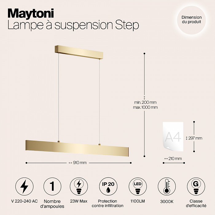Светильник Maytoni P010PL-L23G3K
